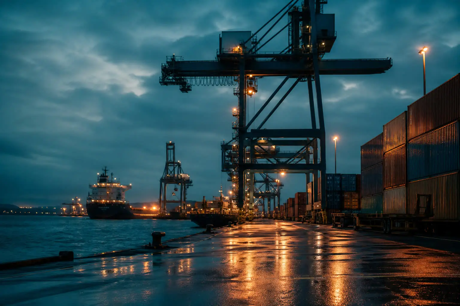 Harbor dusk plate, tungsten and teal